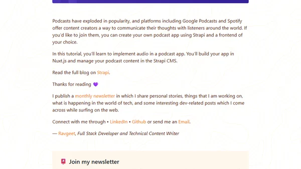Implementing Audio in a Podcast App with Strapi