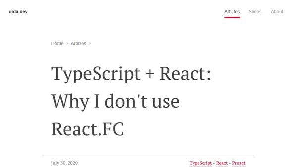 TypeScript + React: Why I don't use React.FC