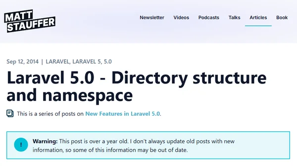 Laravel 5.0 - Directory structure and namespace