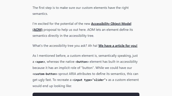 The future of accessibility for custom elements