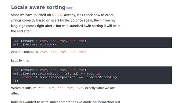 Advanced string comparison and sorting in Swift