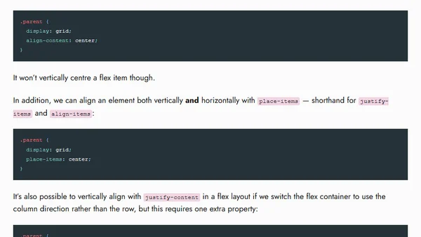 How Do You Vertically Centre an Element in CSS? (Even More) Easily!