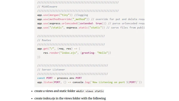 Express/EJS/Mongooose Build from Zero to Deploy