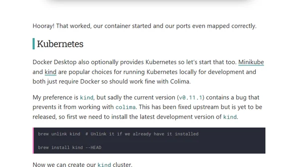Goodbye Docker Desktop for Mac, Hello Colima