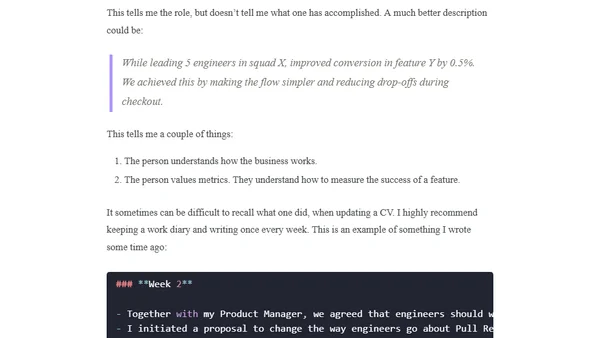 CV specific examples