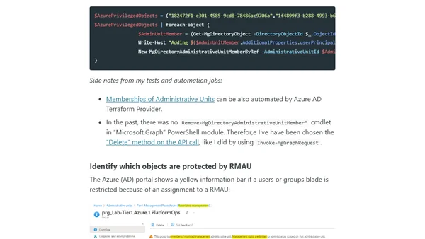 Protection of privileged users and groups by Azure AD Restricted Management Administrative Units