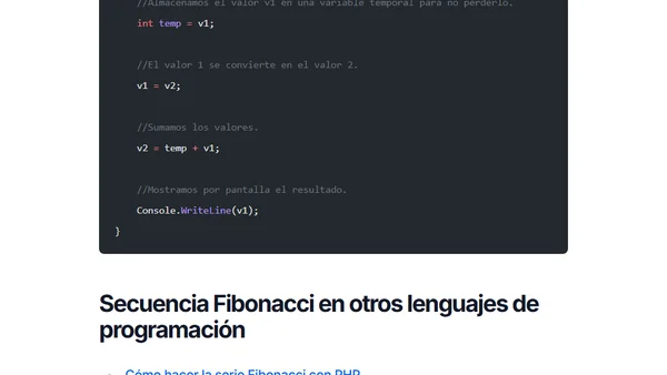 C#: Cómo hacer la serie de Fibonacci con .NET