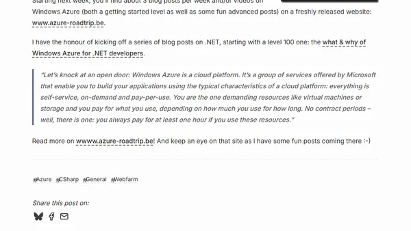 Ready for a Windows Azure roadtrip?