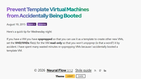 Prevent Template Virtual Machines from Accidentally Being Booted