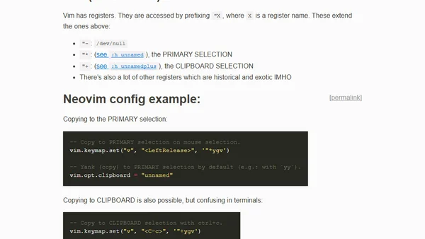 Selection / clipboard cheatsheet