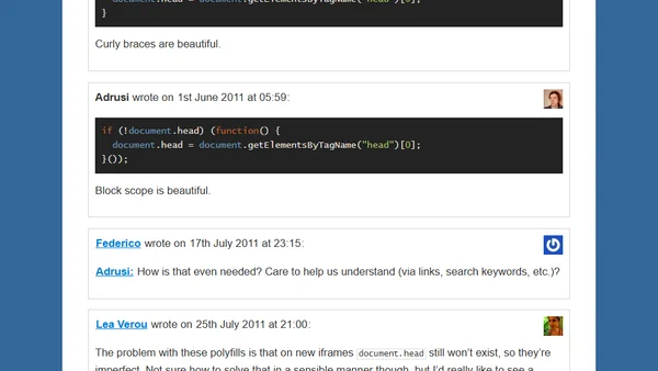 The HTML5 `document.head` DOM tree accessor