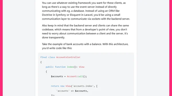 Event driven server in PHP