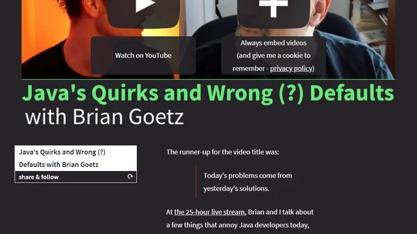 Java's Quirks and Wrong (?) Defaults with Brian Goetz