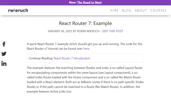 React Router 7: Example
