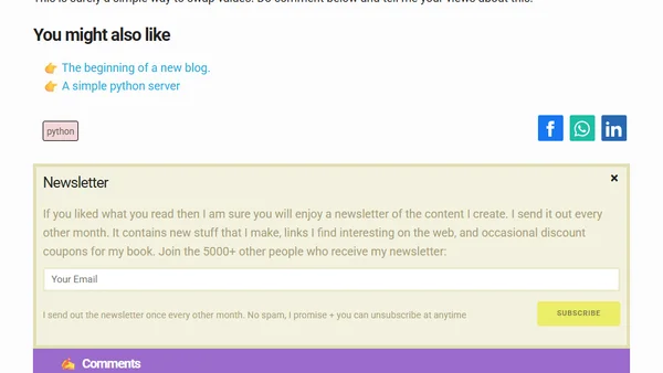 In-place value swapping