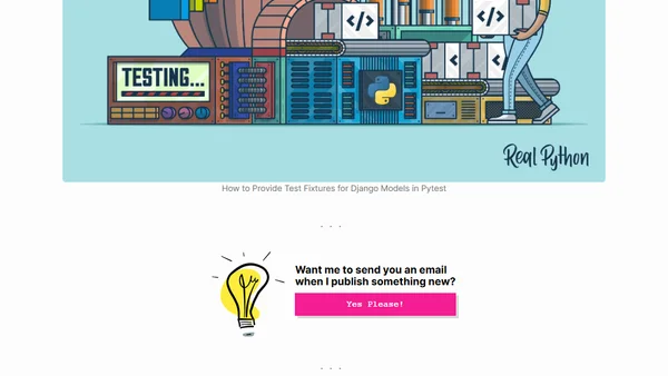 How to Provide Test Fixtures for Django Models in Pytest