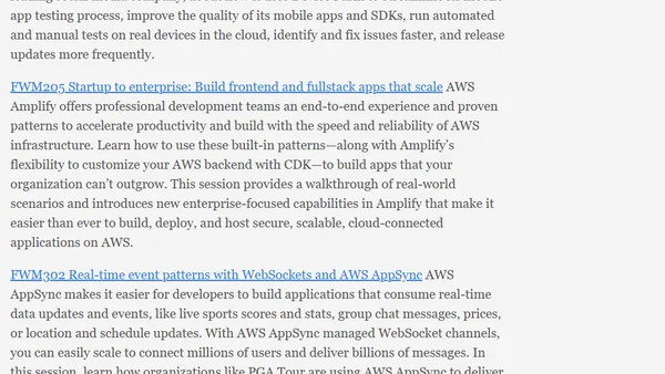 re:Invent 2024 Front-end Web and Mobile Playlist