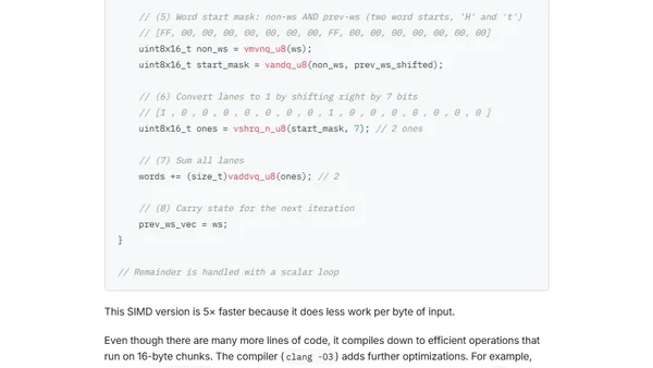 Counting Words at SIMD Speed