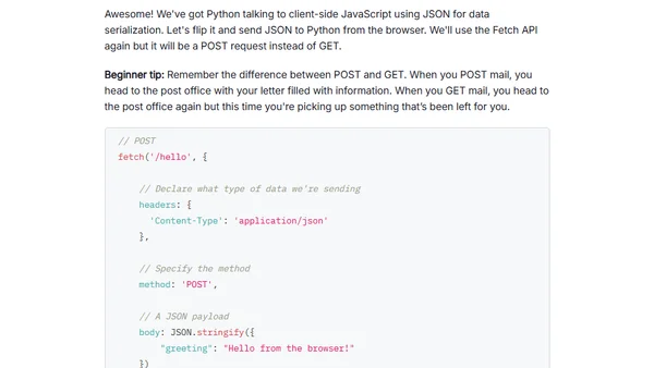 Talking to Python from JavaScript (and Back Again!)
