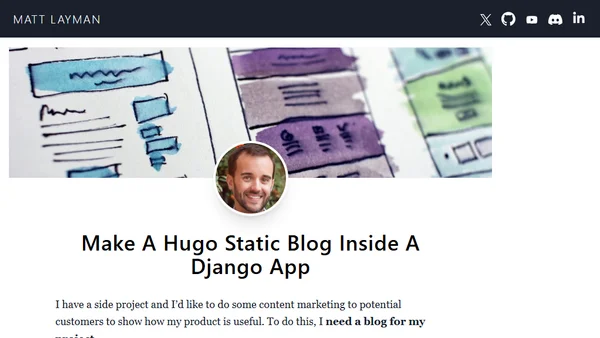 Make A Hugo Static Blog Inside A Django App