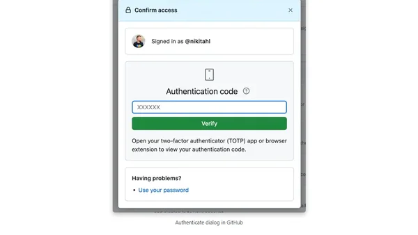 How to change 2FA authentication app (TOTP) in GitHub