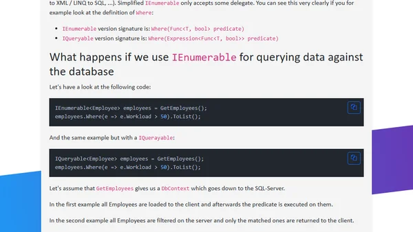 IEnumerable vs IQueryable - What's the difference