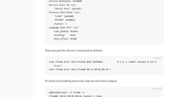 Setting up a bluetooth device for use with serial communication in Linux