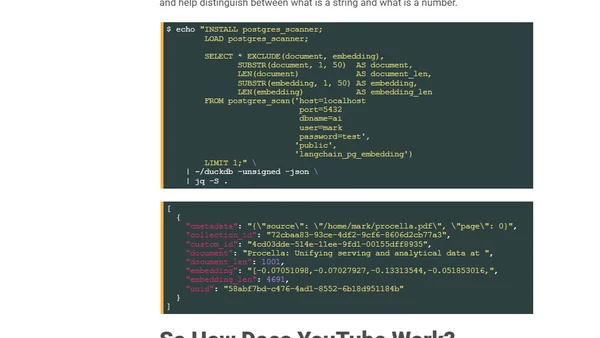 Asking a Large Language Model How YouTube Works