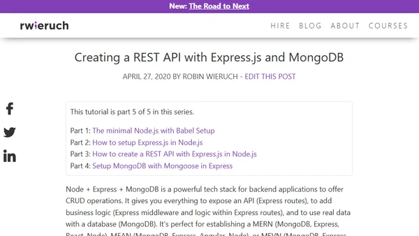 Creating a REST API with Express.js and MongoDB