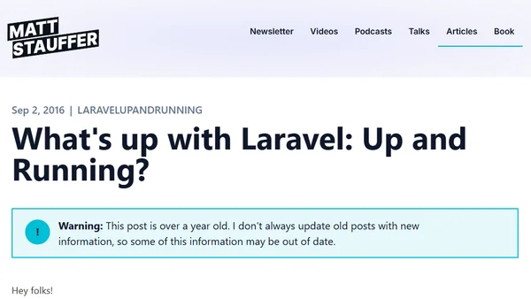 What's up with Laravel: Up and Running?