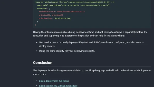The Bicep deployer function