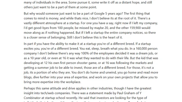 Large corporations versus startups