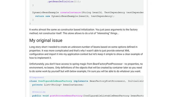 Dynamic beans in spring