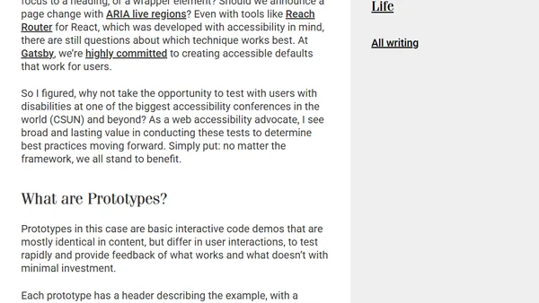Prototype Testing for Accessible Client-Side Routing