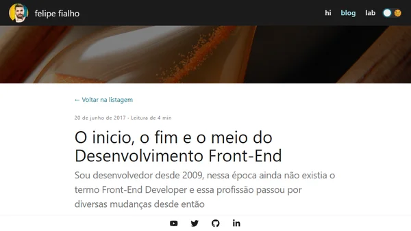 O inicio, o fim e o meio do Desenvolvimento Front-End