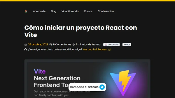 Cómo iniciar un proyecto React con Vite