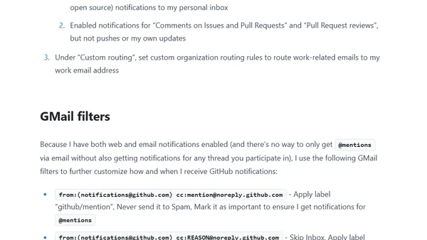 How I manage GitHub notifications