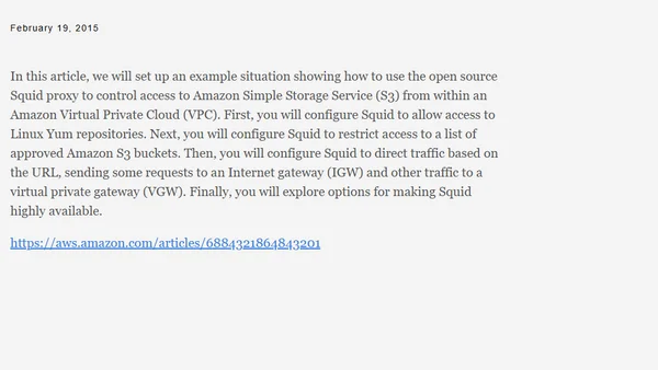 Enforcing a Squid Access Policy for Amazon S3 and Yum