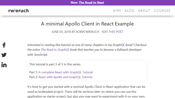 A minimal Apollo Client in React Example