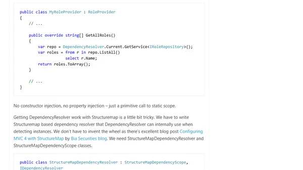Using Structuremap in legacy ASP.NET MVC applications