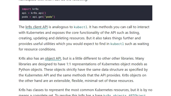 Introducing kr8s, a new Kubernetes client library for Python inspired by kubectl