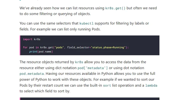 A beginner's guide to managing Kubernetes resources in Python with kr8s