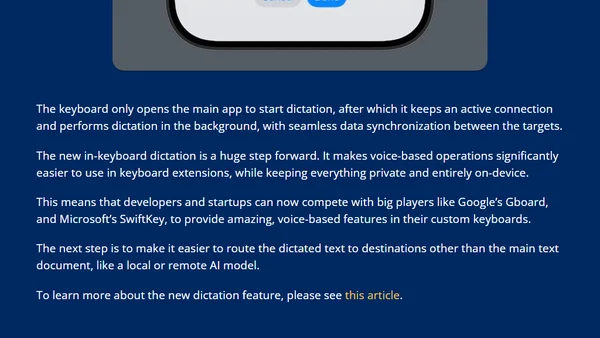 KeyboardKit 10.2 - New In-Keyboard Dictation Engine