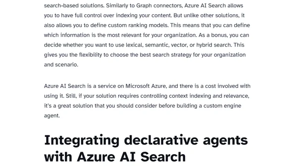 Integrate Microsoft 365 Copilot declarative agents with Azure AI Search