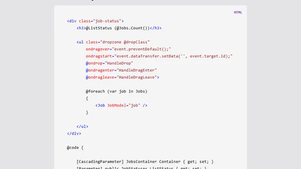 Investigating Drag and Drop with Blazor