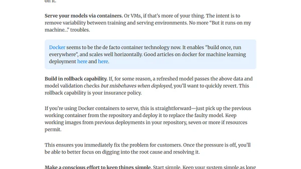 A Practical Guide to Maintaining Machine Learning in Production