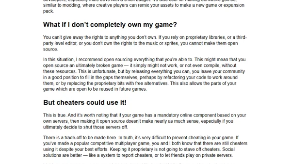 The complete guide for open sourcing video games