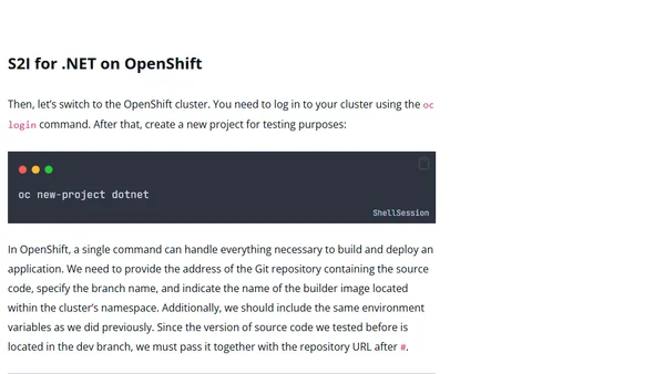 Running .NET Apps on OpenShift