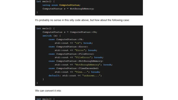 Enum Class Improvements for C++17, C++20 and C++23