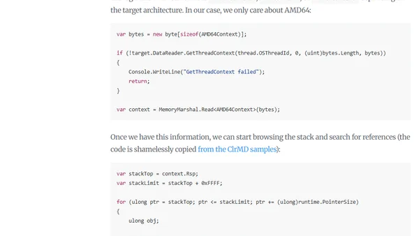 Dumping stack objects with ClrMD